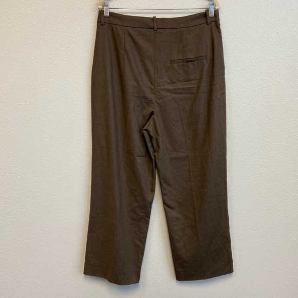Zara Pleated Dress Trouser Pants Brown Size Large - Picture 9 of 15